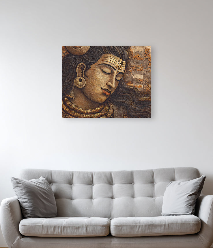 Shiva's Divine Serenity - On Canvas