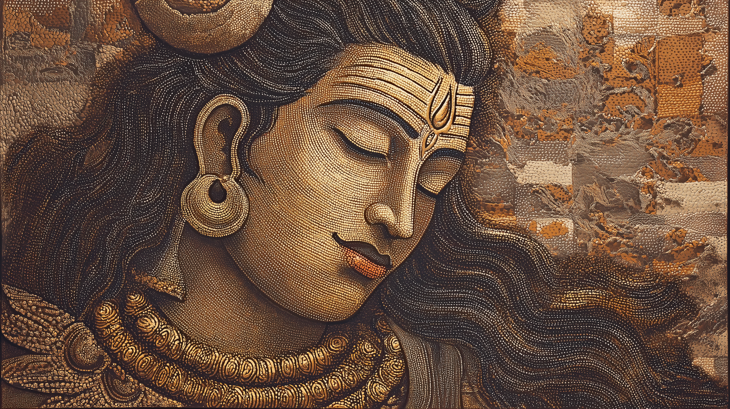 Shiva's Divine Serenity - On Canvas
