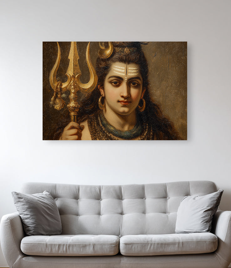 Shiva's Powerful Presence - On Canvas