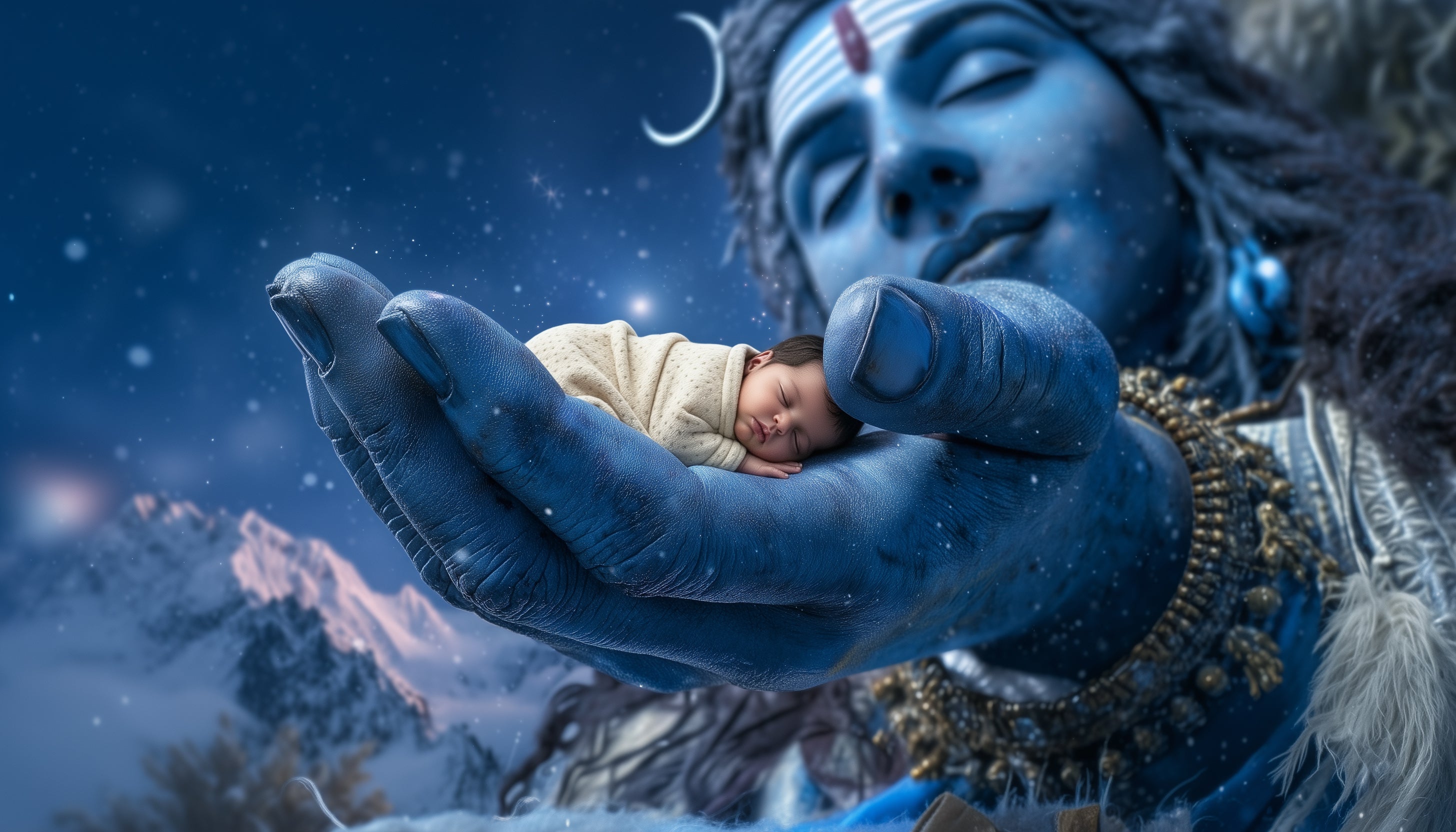 Shiva's Divine Embrace- On Canvas